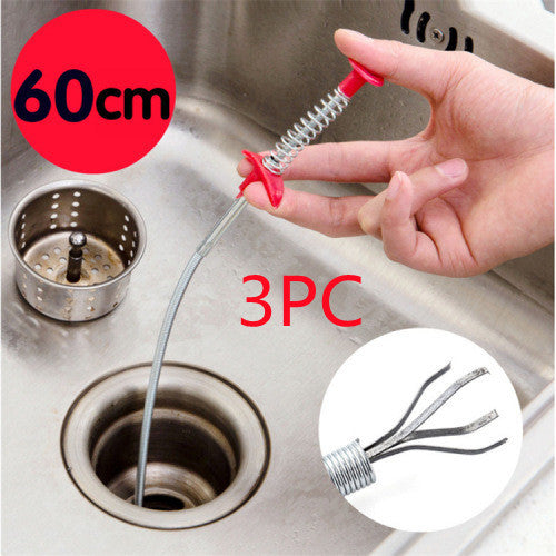 Spring Pipe Dredging Tool for Kitchen Sinks & Shower Drains