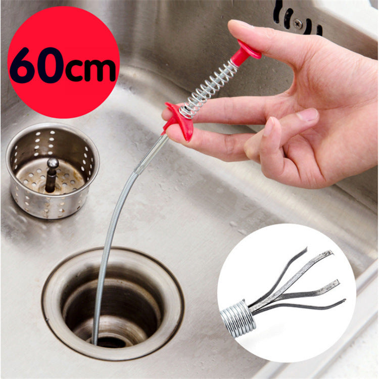 Spring Pipe Dredging Tool for Kitchen Sinks & Shower Drains