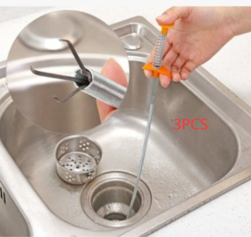 Spring Pipe Dredging Tool for Kitchen Sinks & Shower Drains