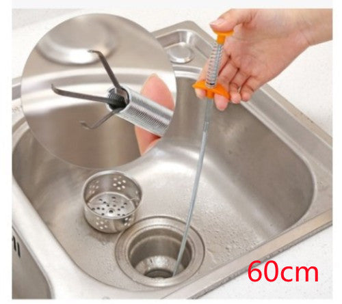 Spring Pipe Dredging Tool for Kitchen Sinks & Shower Drains